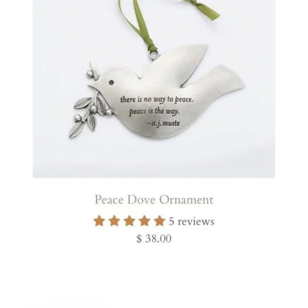 New Beehive Handmade Pewter Dove Ornament